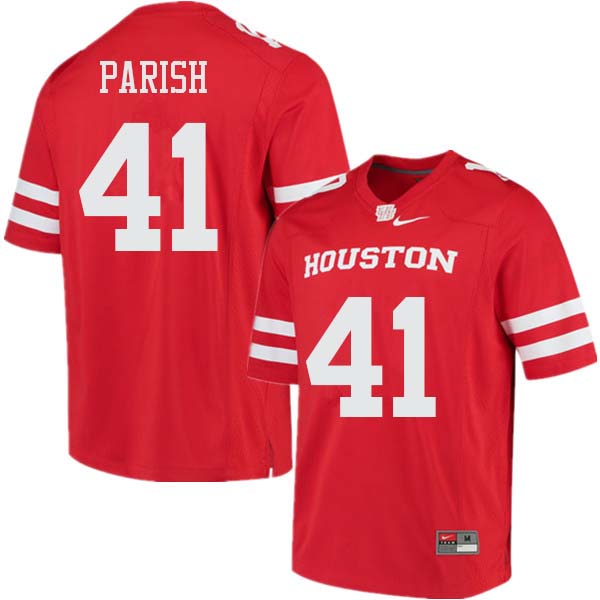 Men #41 Derek Parish Houston Cougars College Football Jerseys Sale-Red - Click Image to Close
